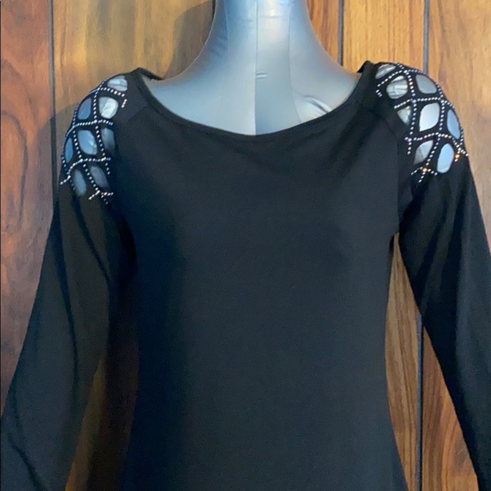 Black bling long sleeve tee